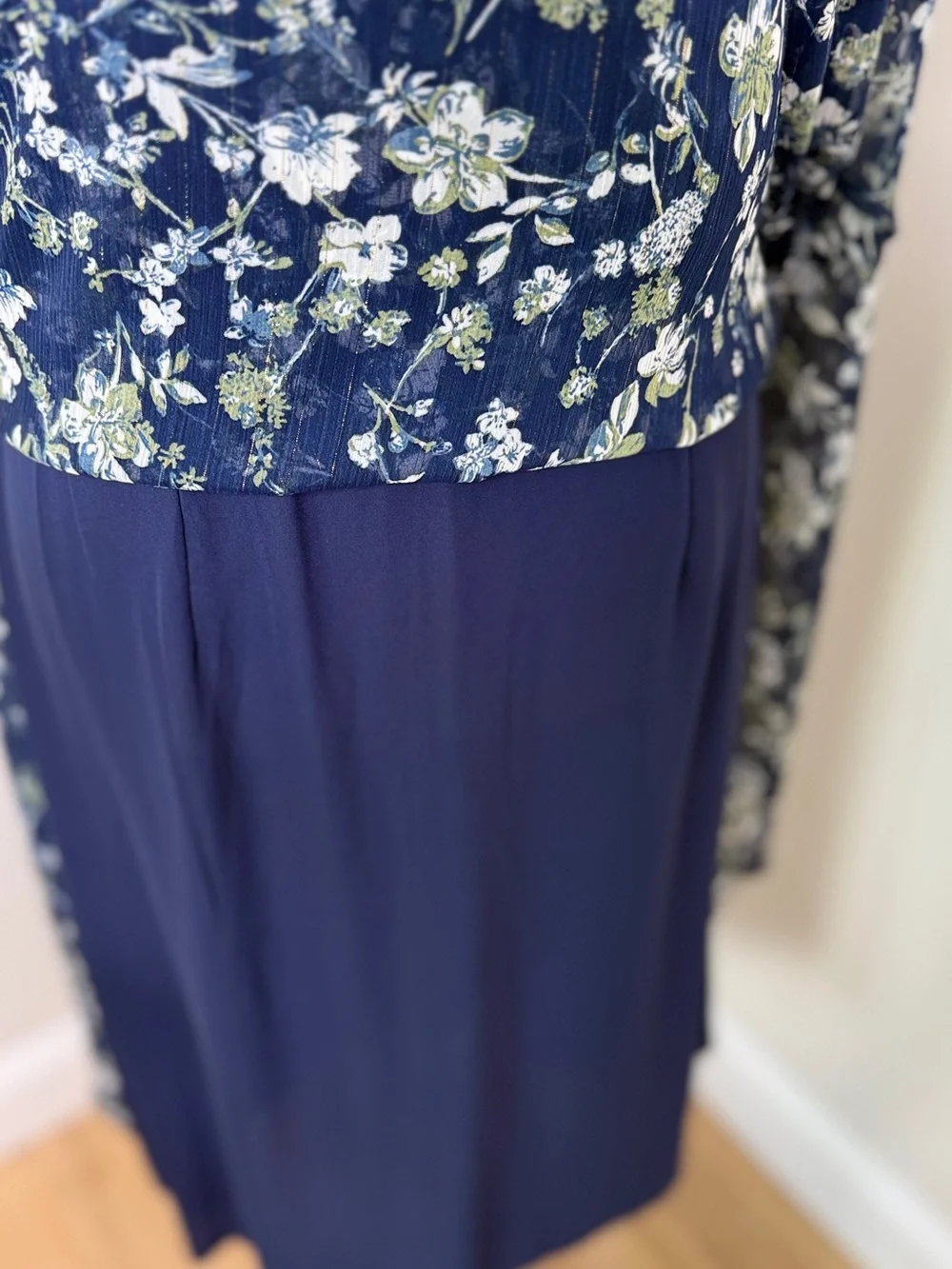 NWT ASTR the Label Flutter Sleeve Maxi Dress Blue Green Floral Size L - Picture 9 of 12